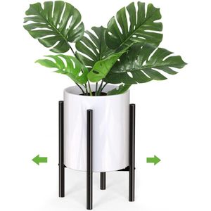 Verstelbare metalen plantenstandaard voor binnen en buiten - modern design (zwart, 20-30 cm)