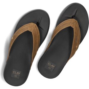 CLAY Clay003 Slippers - Heren - Cognac - Maat 45