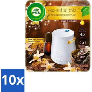 Air Wick Essential Mist - Elektrische Geurverspreider - Starterkit - Vanille & Bruine Suiker - 20ml - Bulkverpakking - 10 stuks