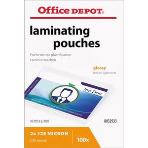 Office Depot Lamineerhoes Visitekaartje & Creditcard Glanzend 250 Micron Transparant 100 Stuks