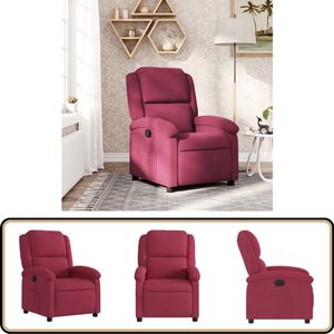 vidaXL Fauteuil - Verstelbaar - Fluweel - Wijnrood Verstelbare Fauteuil - Lounge Stoel - Fauteuils - Fluweel Fauteuil - Wijnrood Fauteuil