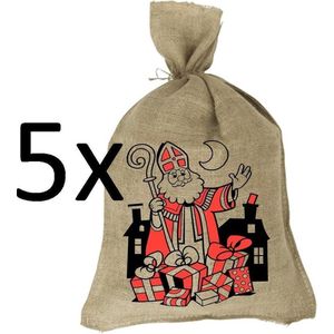 Sinterklaaszak - Jute zak - Jutezak 80x50 cm - 5 stuks