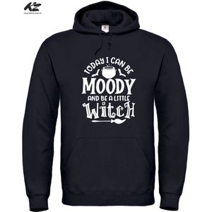 Moody Little Witch - Unisex Hoodie - L - Zwart