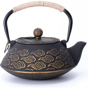 Gietijzeren Theepot - Japanse Theepot met Infuser - 800ml - Zwart - Gietijzer