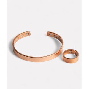 DEVA Loves - Koperen Magneet Armband en Ring - Set - maat M