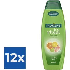 Palmolive Fris Vitaal Shampoo met Citrus-Extract 350 ml - Voordeelverpakking 12 stuks