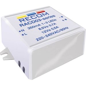 Recom Lighting RACD03-350 LED-constante-stroombron 3 W 350 mA 12 V/DC Voedingsspanning (max.): 264 V/AC