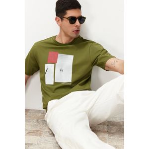 Trendyol TMNSS21TS1079 Volwassenen Mannen T-shirt - Khaki - M