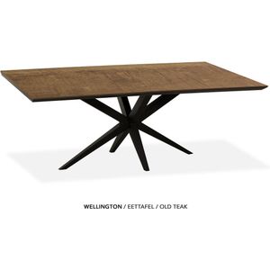 Maxfurn - Zeer krasvaste eettafel met verjongde rand 160x90cm | Kleur: Old teak