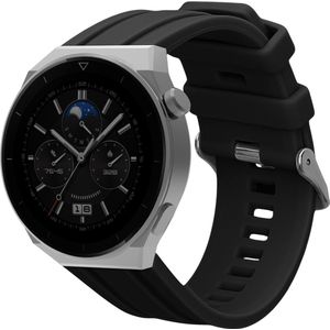 kwmobile bandje geschikt voor Huawei Watch Ultimate / GT3 Pro 46mm - Armband voor fitnesstracker in zwart - Horlogeband