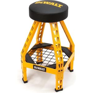 DeWalt Werkplaatskruk DXSTFH030 - Werkkruk - Max. 135KG - 360 Graden Draaibaar - Krasbestendige Zitting - Bestand tegen Roest/Corrosie - Staal - Geel/Zwart