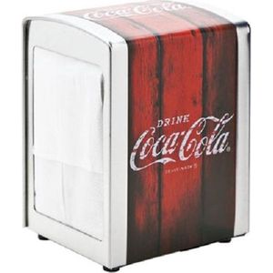 Cosy en Trendy Coca Cola - Servethouder - Rood - 10.1x9.8x14.1cm - Metaal - (set van 2)