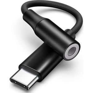 USB-C naar Jack 3.5MM - HiFi Geluidskwaliteit - Aluminium - Aux Kabel Geschikt voor Samsung - USB Type-C to 3.5 mm Headphone Jack Adapter - Zwart