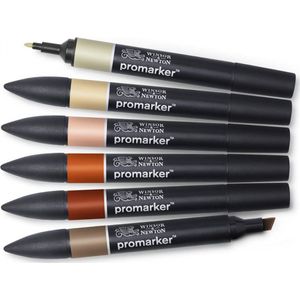 Winsor & Newton Promarker - Stiften set - Earth Tones - 6 stuks