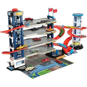 Dickie Toys Parking Garage - Speelplezier met 4 niveaus en 5 voertuigen