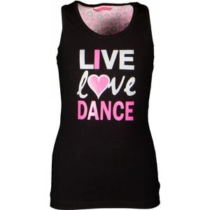 Papillon Sporttop I Love Dance Meisjes Katoen Zwart/roze Maat 128