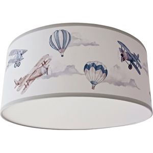Plafondlamp vliegtuigen / luchtballonnen - Kinderkamerdecoratie- Lamp voor aan het plafond - Diameter 35cm x 15cm hoog | E27 fitting maximaal 40 watt | Excl. Lichtbron