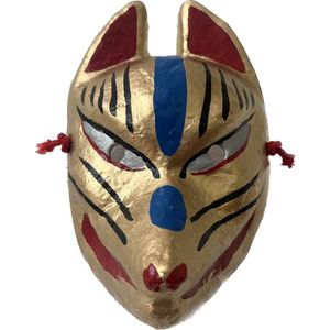 Japans vossen masker (kitsune) van washi papier - origineel