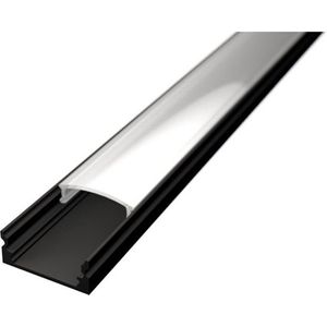 Aluminium Profiel Zwart Voor Led Strip, Inclusief Dekking Voor Profiel-Slim line -Oppervlakte -Kwaliteit Aluminium- 100CM