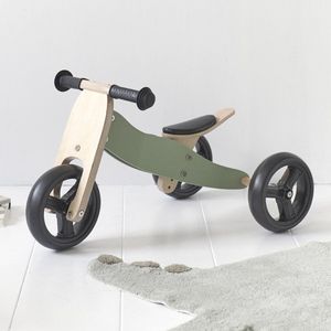 Petite Amélie ® Loopfiets - Houten - Vanaf 1 jaar - 4 in 1 Loopfiets - Stimuleert motoriek & balans - Groen