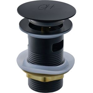 Ostiumhome® - Wastafel Afvoerplug - Pop-up Click Waste - Universeel - Mat Zwart - Flusso