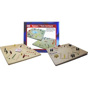 HOT - Keezen Bordspel | Houten Speelbord voor 4-6 Personen | Compleet met Houten Pionnen en Speelkaarten