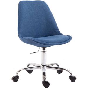 Bureaustoel - Stoel - Scandinavisch design - In hoogte verstelbaar - Stof - Blauw - 48x54x91 cm