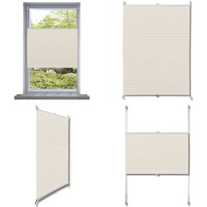 vidaXL Plisséjaloezie 110x200 cm crème - Vitrage - Vitrages - Jaloezie - Jaloezieën