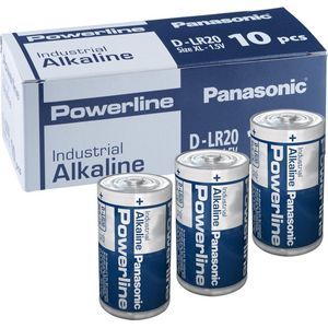 Panasonic Powerline D Alkaline Batterij 10 Stuks