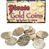 Gouden piraten carnaval munten 12 stuks - Verkleed accessoires piraat volwassenen