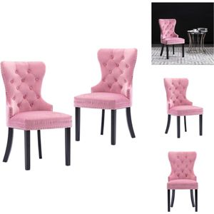 vidaXL Eetkamerstoel - Eetkamerstoelen - Keukenstoel - Keukenstoelen - Eetkamerstoelen 2 st fluweel roze