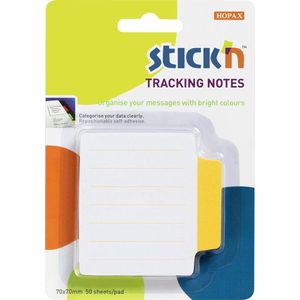 Stick'n Bladwijzer - Bookmark - sticky notes, 70x70mm, gelijnd, 50 geel index tabs