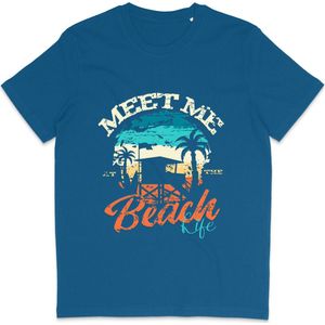 Dames Heren T Shirt - Beach Life - Zomer - Blauw - 3XL