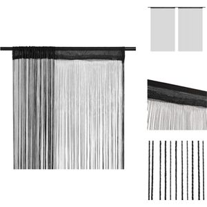 vidaXL Vliegengordijn - Polyester - 140 x 250 cm - Zwart - Gordijn
