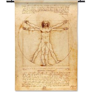 Wandkleed Vitruviusman - Leonardo da Vinci - 90x126 cm