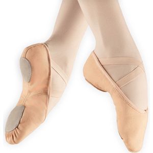 Dancer Dancewear® Balletschoenen Splitzool | ROZE | “StretchPro” | Stretch canvas | Balletschoen voor meisje | Maat 26