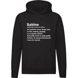 Sabine Woordenboek Hoodie - Sweater - Trui - Zwart - Capuchon - Kado - Dames