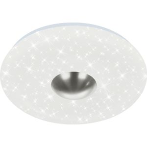 Briloner Leuchten - LED plafondlamp met sterdecor en backlit effect, wit mat nikkel, 1xLED platina/18W