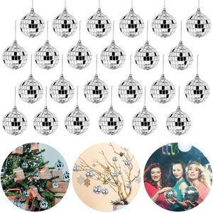 Mini Disco Ballen Decoratie 6cm Zilveren Disco Spiegelbol - Hangende Reflecterende Discobal Ornamenten - Glitterbal Feest Verjaardag Bruiloft Kerstmis - 12 Stuks .