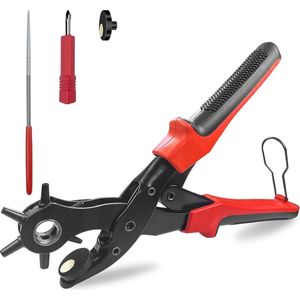 45 mm perforeertang 6 voudige perforator leer riem revolver hefboomoverbrenging horlogebanden - professionele lederen perforeertang
