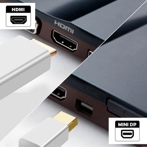 Kabel Mini DisplayPort Mannelijk naar HDMI Mannelijk Hoge Resolutie 4K 1,8 m Wit