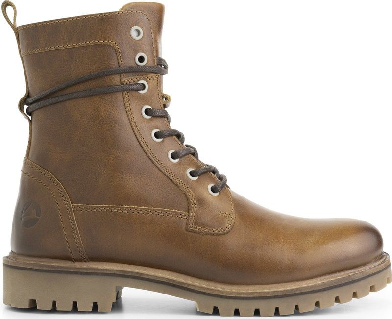 Travelin' Kvosted Heren - Leren hoge veterschoenen - Cognac leer