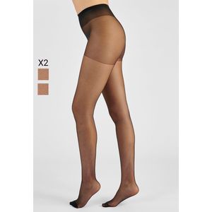 Damart - Set van 2 voile panty's, 20D - Vrouwen - Zwart - S