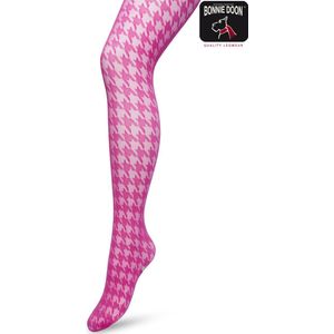 Bonnie Doon Houndstooth Panty 50 Denier Roze Dames maat L/XL - Pied de Poule - Print - Gladde Naden - Maximaal Draagcomfort - Houndstooth Tights - Chique Panty - Feestelijk -  Fel Roze - Rose Violet - BP221903.9