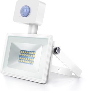 Buitenlamp Wit - LED 20W=200W Halogeen Schijnwerper - IR Bewegingssensor - Daglichtwit 6400K