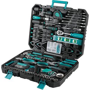 Tumex - Gereedschapskoffer Gevuld - Gereedschapskist - Gereedschapset - 198-delig - Anti-slip Handvat - Voor Klussen en Reparaties