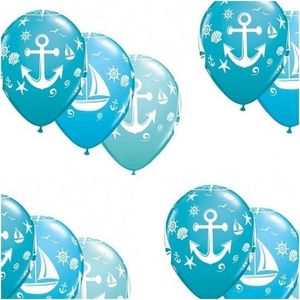10x stuks Marine/maritiem thema party ballonnen - Feestartikelen en versiering