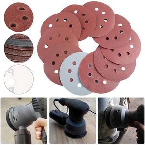 Rond schuurpapier klittenbandschijf 100 stuks 8 gaten 125 mm voor excentrische schuurmachines (10 x 40/60/80/100/120/180/240/320/400/800)
