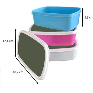 Broodtrommel Roze - Lunchbox Groen - Effen kleur - Olijfgroen - Brooddoos 18x12x6 cm - Brood lunch box - Broodtrommels voor kinderen en volwassenen