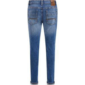WE Fashion Jongens slim fit jeans met stretch - Donkerblauw - Maat 92